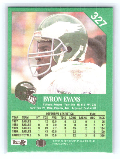 1991 Fleer #327 Byron Evans