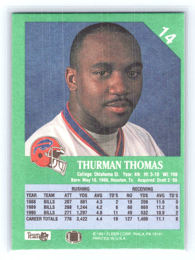 1991 Fleer #14 Thurman Thomas