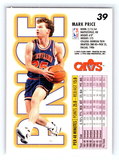 1993-94 Fleer #39 Mark Price