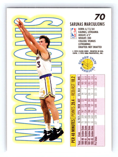1993-94 Fleer #70 Sarunas Marciulionis