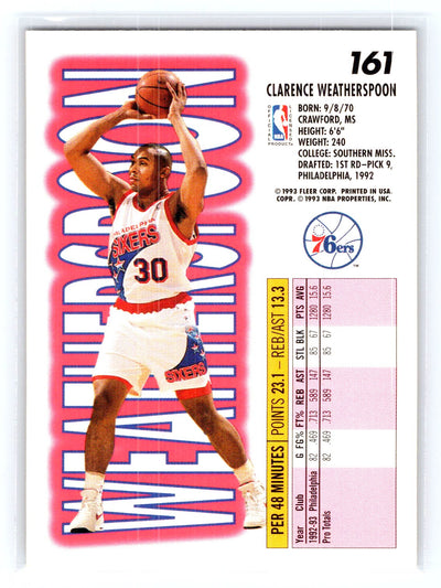 1993-94 Fleer #161 Clarence Weatherspoon