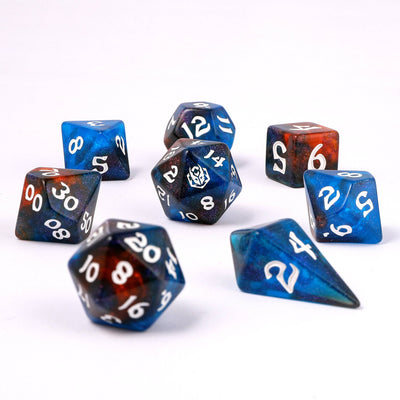 Wholesale Wyrmforged Rollers - Rounded Edge 8 Piece Polyhedral Dice set - Mystic Nebula