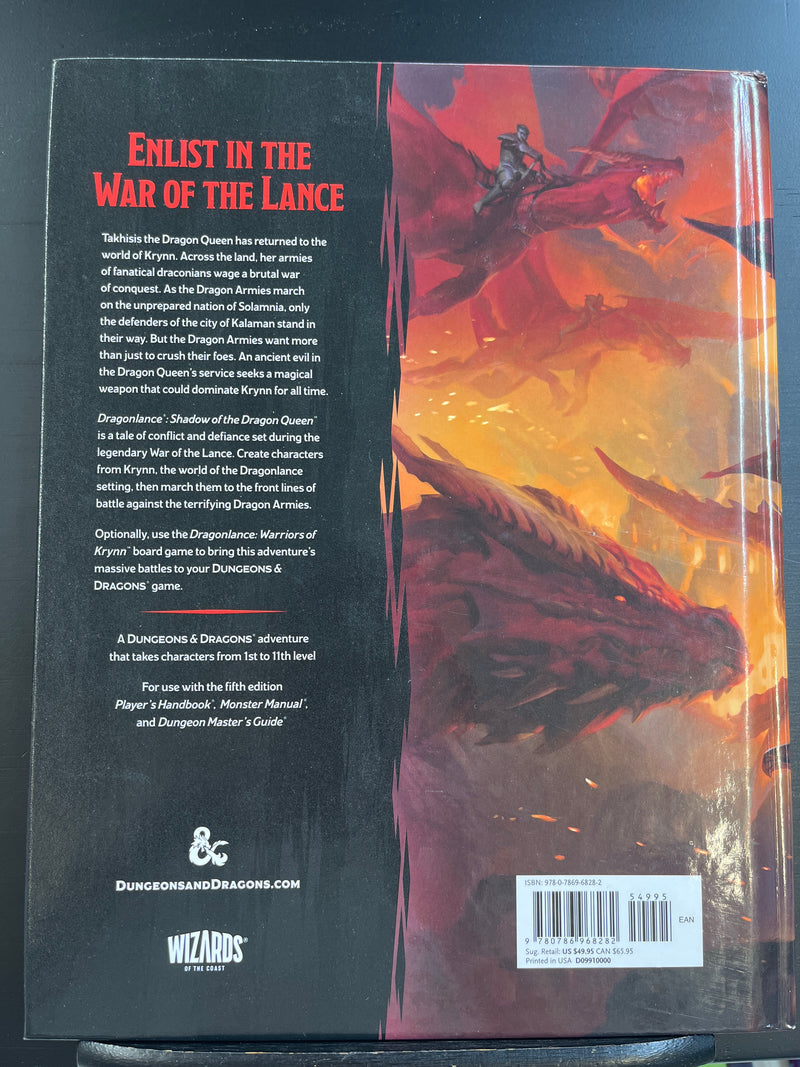 D&D Dragonlance: Shadow of the Dragon Queen Hardcover (damaged)