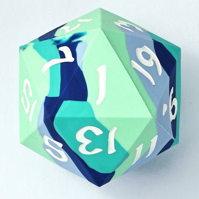 Wholesale 55mm Chonk Rubber Silicon D20- The Ice Ball