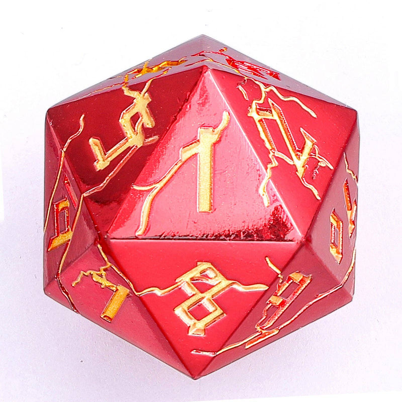 Wholesale Barbarian 35mm Single D20 Spin Down - Red with Gold