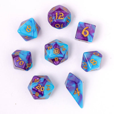 Wholesale Wyrmforged Rollers - Rounded Edge 8 Piece Polyhedral Dice set - Banshee's Wail