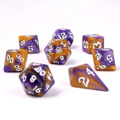 Wholesale Wyrmforged Rollers - Rounded Edge 8 Piece Polyhedral Dice set - Magister Robes