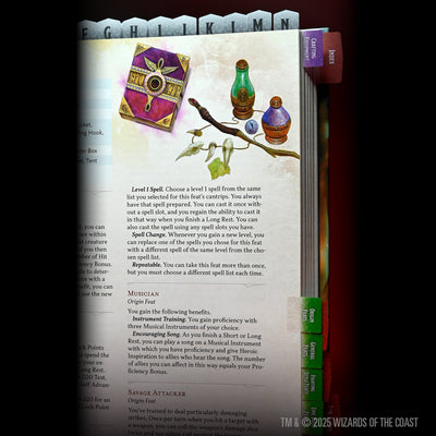 D&D Book Tabs: 2024 Player's Handbook