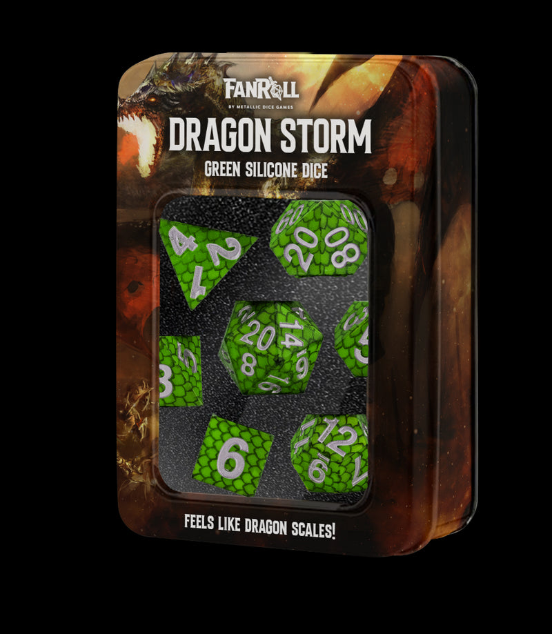 Dragon Storm Silicone Dice Set: Green Dragon Scales (7)