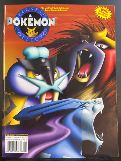 Beckett Pokemon Collector #29 - Raiku/Suicune/Entei cover (damaged)