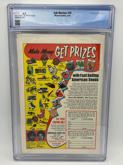 Sub-Mariner (1974) #70 - CGC 6.5 - 1st appearance of the Piranha