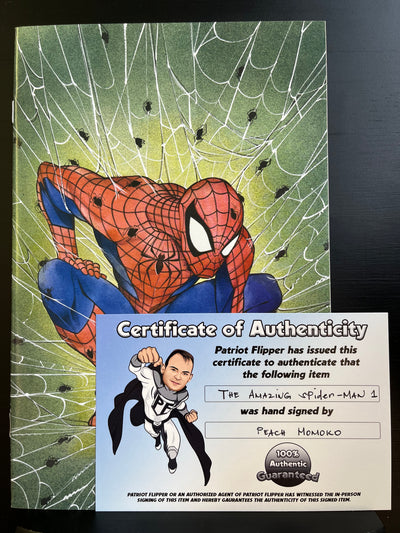 Spider-Man #1 Facsimile Edition - Signed Peach Momoko Variant - Hive Comics/Big Time Collectibles Exclusive with COA