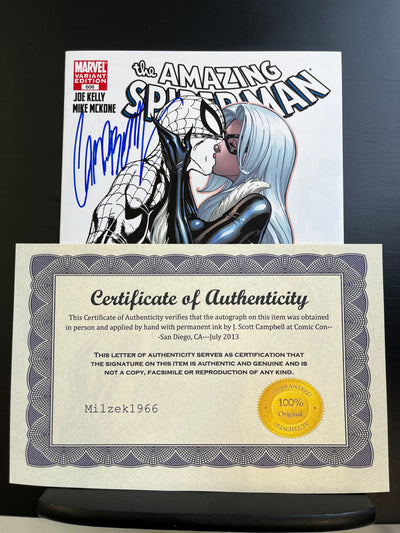 Amazing Spider-Man #606-  Long Beach Comic Con/Atomic Comics/Golden Apple Variant - Signed by J. Scott Campbell with COA