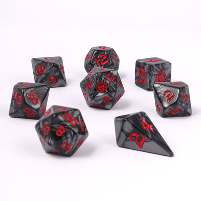Wholesale Wyrmforged Rollers - Rounded Edge 8 Piece Polyhedral Dice set - Iron Golem