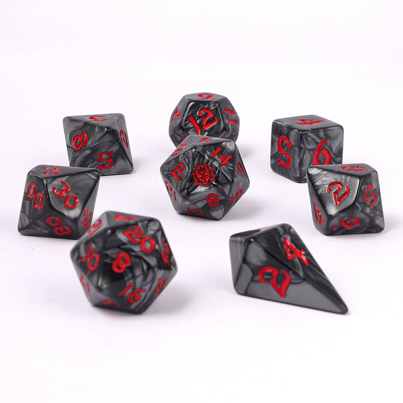 Wholesale Wyrmforged Rollers - Rounded Edge 8 Piece Polyhedral Dice set - Iron Golem