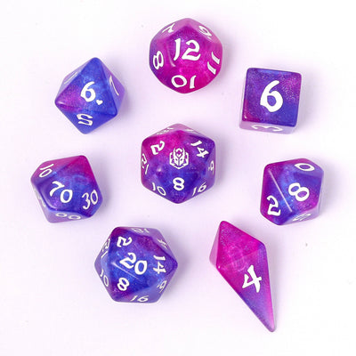 Wholesale Wyrmforged Rollers - Rounded Edge 8 Piece Polyhedral Dice set - Wyvern Venom