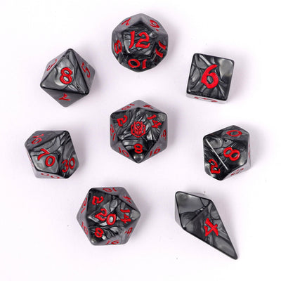 Wholesale Wyrmforged Rollers - Rounded Edge 8 Piece Polyhedral Dice set - Iron Golem