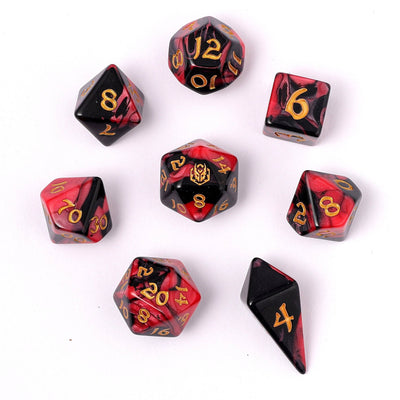 Wholesale Wyrmforged Rollers - Rounded Edge 8 Piece Polyhedral Dice set - Blood Pact