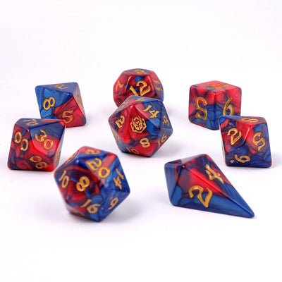 Wholesale Wyrmforged Rollers - Rounded Edge 8 Piece Polyhedral Dice set - Stormcaller