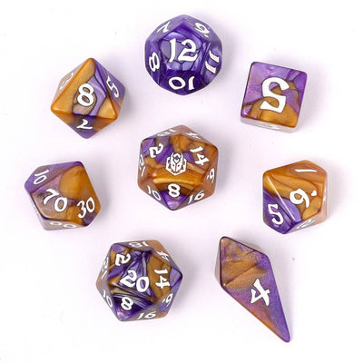 Wholesale Wyrmforged Rollers - Rounded Edge 8 Piece Polyhedral Dice set - Magister Robes