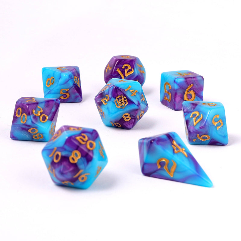 Wholesale Wyrmforged Rollers - Rounded Edge 8 Piece Polyhedral Dice set - Banshee&
