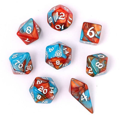 Wholesale Wyrmforged Rollers - Rounded Edge 8 Piece Polyhedral Dice set - Bard's Cloak