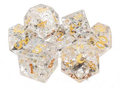Moonstone Gemstone 7 Piece Dice Set
