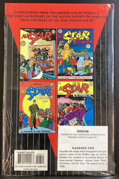 DC Archives All Star Comics Vol. 6 #24-28 Gardner Fox erratum sticker HC - 2000