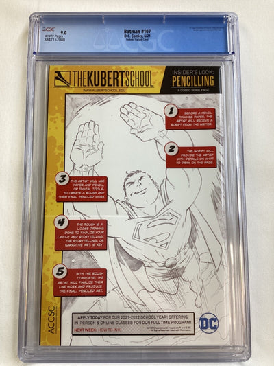 Batman #107 - CGC 9.0 - DC Comics - Scarecrow Federici 1:25 Variant cover!
