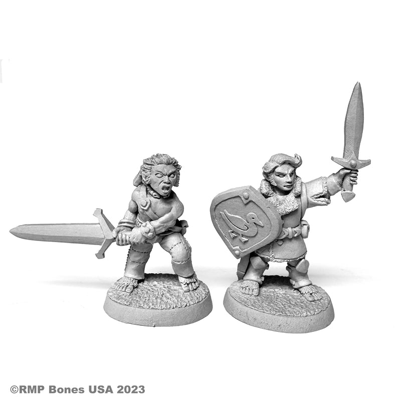 Dungeon Dwellers Bones: Halfling Fighter and Barbarian