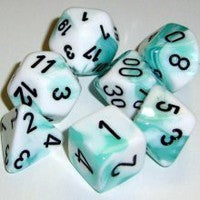 Teal-White GEMINI 7-Die Set