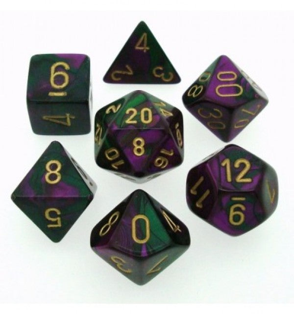 Gemini 3 Polyhedral Green Purple/Gold Set (7)