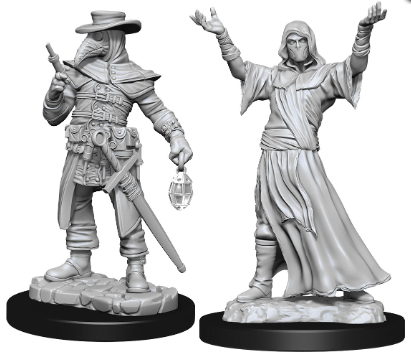 WizKids Deep Cuts Unpainted Miniatures W15 Plague Doctor & Cultist