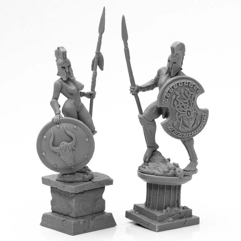 Bones Black Amazon and Spartan Living Statues (Bronze)