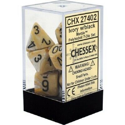Marble Polyhedral Ivory/Black Set (7)