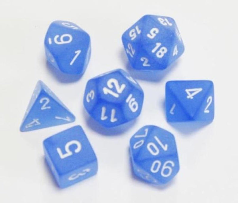 Frosted Poly Blue/White Set (7)