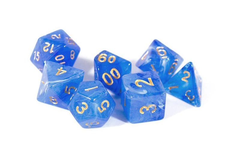 Vortex Polyhedral Blue/Gold Set (7)