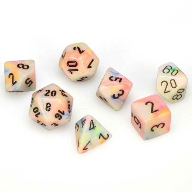 Festive Polyhedral Circus/Black (7 die set)