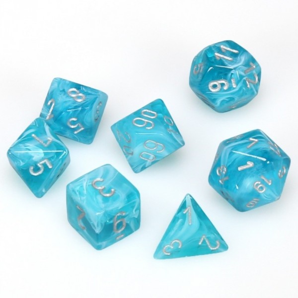 Cirrus Polyhedral Aqua/Silver Set (7)