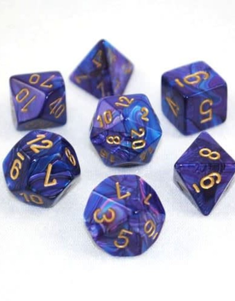 Lustrous: Poly Purple/Gold 7 Die Set