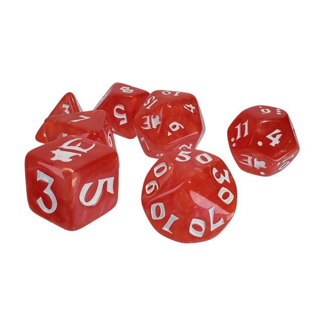 Polyhedral Dice Set (7): Munchkin - Red/White