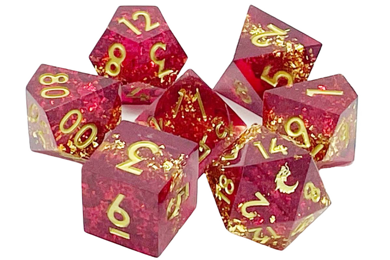 7 Piece RPG Dice Set: Sharp Edged - Love & Passion