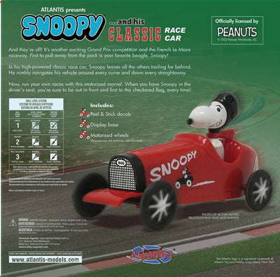 Atlantis SNOOPY AND HIS RACE CAR Snap Together Plastic Model Kit