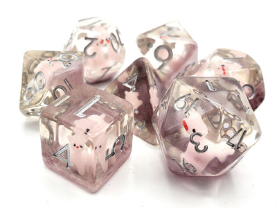 7 Piece RPG Animal Kingdom Dice Set - Pink Alpaca