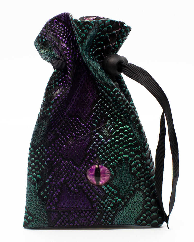 Dragon Eye RPG D&D Dice Bag: Spectral Dragon - Purple & Green