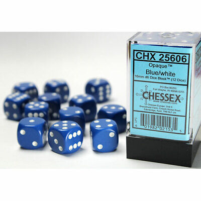 Opaque 16mm d6 Set - Blue/White