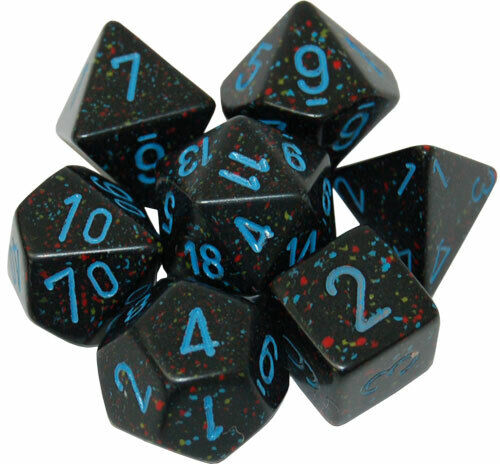 Speckled Blue Stars 7-Die Set