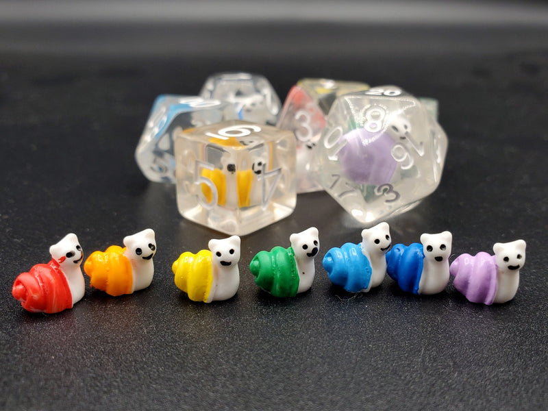 Animal Kingdom - Snail Rainbow 7 Piece Dice Set